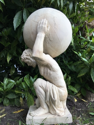 Statue von Atlas - 70 cm - Vintage-Look - Polystone